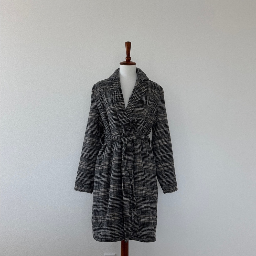 A New Day Plaid Trench Coat